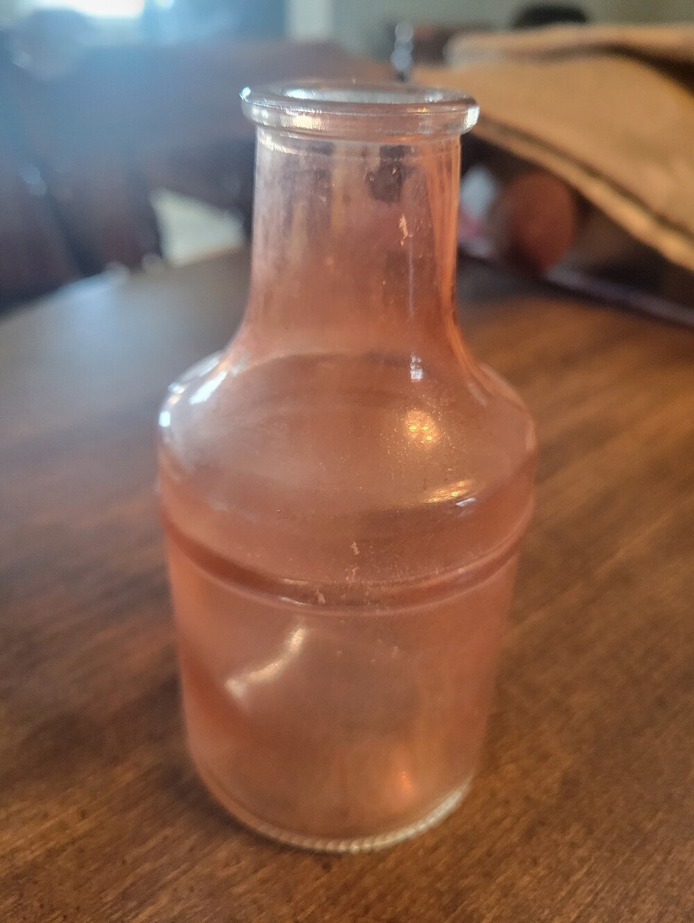 Vintage Small Pink Glass Bottle